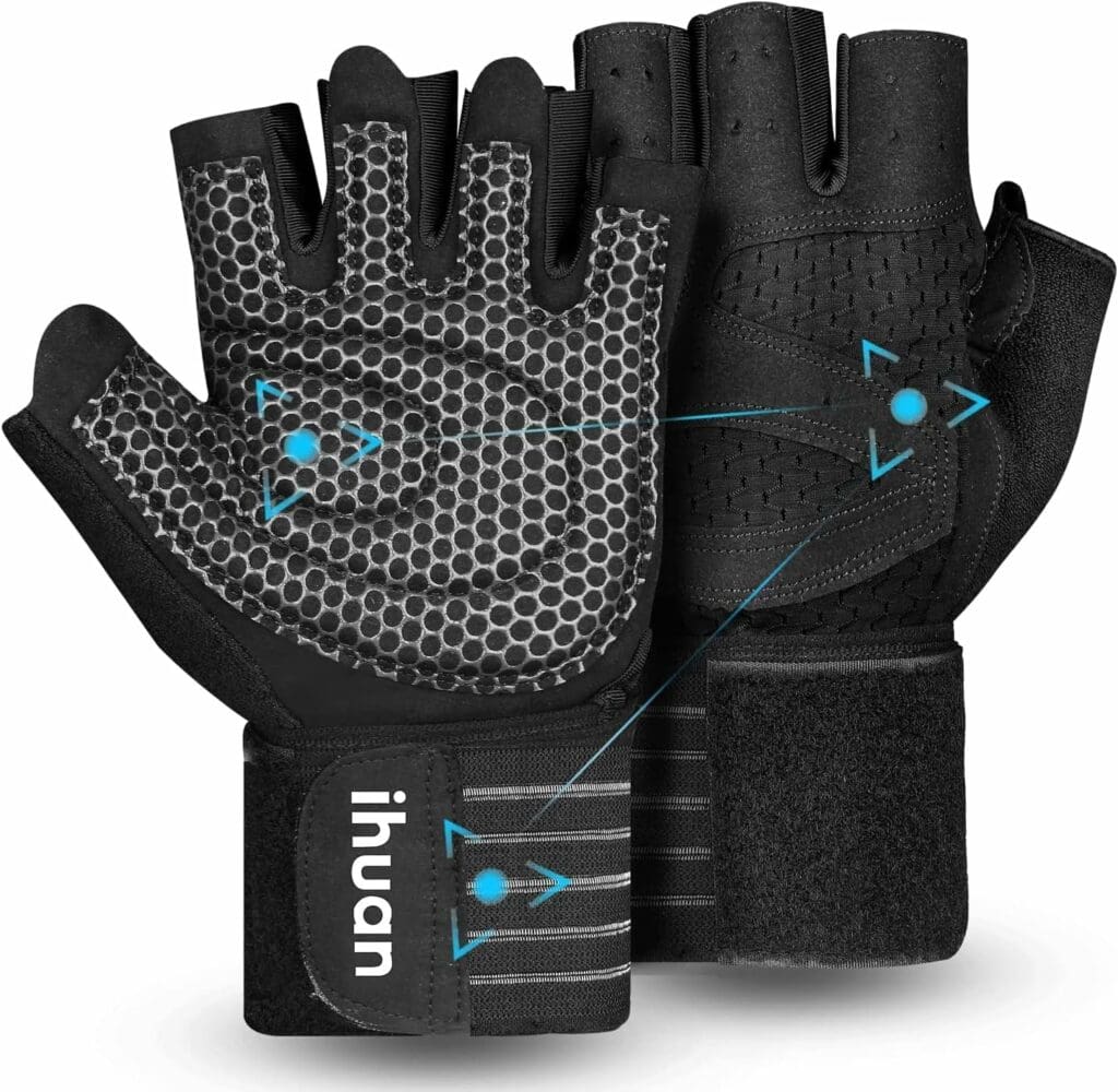 Amazon.com : ihuan Ventilated Weight Lifting Gym Workout Gloves with Wrist Wrap Support for Men  Women, Full Palm Protection, for Weightlifting, Training, Fitness, Hanging, Pull ups : Sports  Outdoors