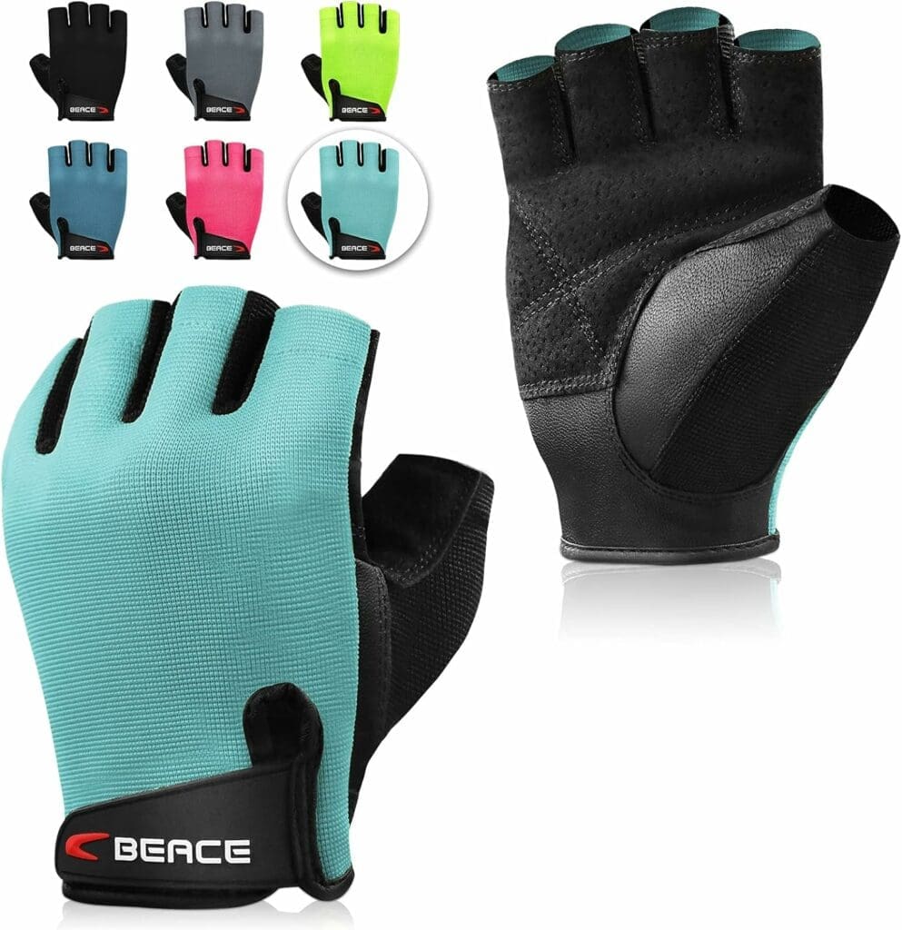 BEACE Weight Lifting Gym Gloves with Anti-Slip Leather Palm for Workout Exercise Training Fitness and Bodybuilding for Men  Women