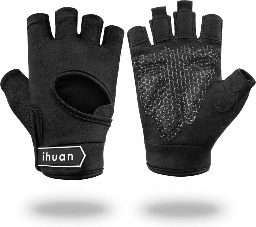 ihuan New Breathable Workout Gloves for Women  Men - No More Sweaty  Full Palm Protection Gym Exercise, Fitness, Weightlifting, Pull-ups, Deadlifting, Rowing