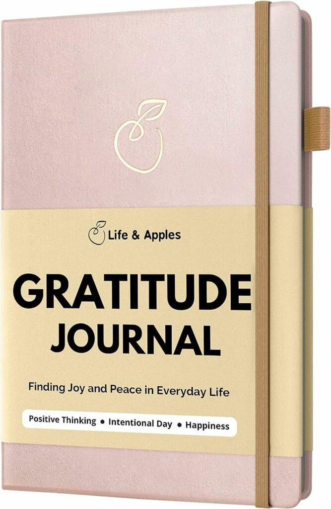 Life  Apples Gratitude Journal - Daily Gratitude Journal for Positivity, Mindfulness, Happiness and Self Love - Guided Journal for Women with Gratitude Prompts and Inspirational Quotes, Hardcover, Size A5 (8.5 x 5.5), Rose Gold
