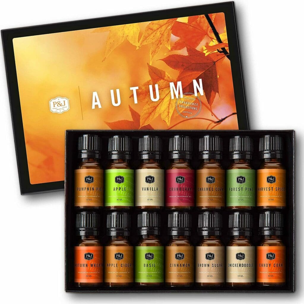 PJ Fragrance Oil Autumn Set | Candle Scents for Candle Making, Freshie Scents, Soap Making Supplies, Diffuser Oil Scents