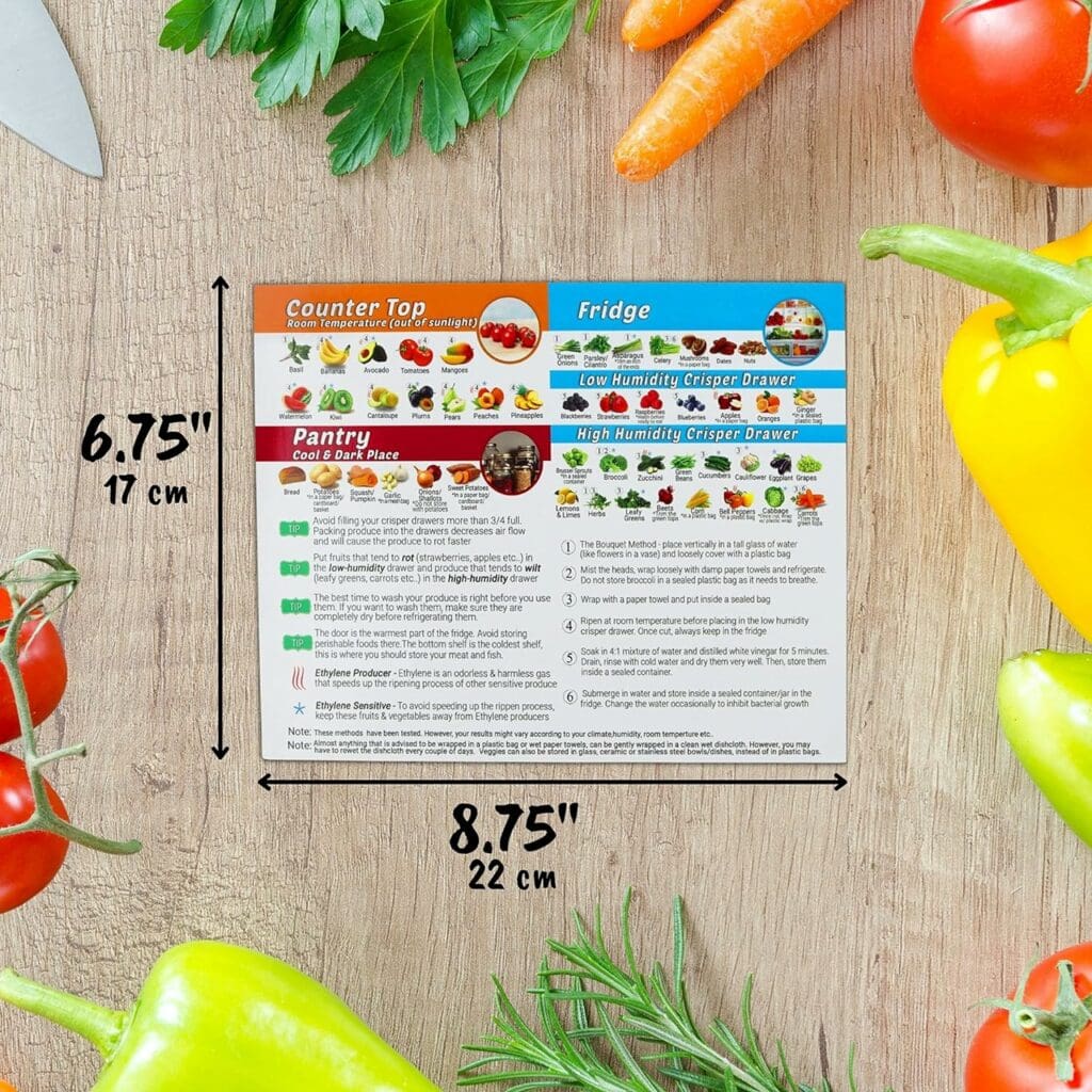 Produce Storage Guide Magnet - How to Store Food Magnet for The Fridge, Fruit  Vegetable Cheat Sheet, Kitchen Organizer Magnetic Chart, Food Storage Chart, Kitchen Fridge Magnet