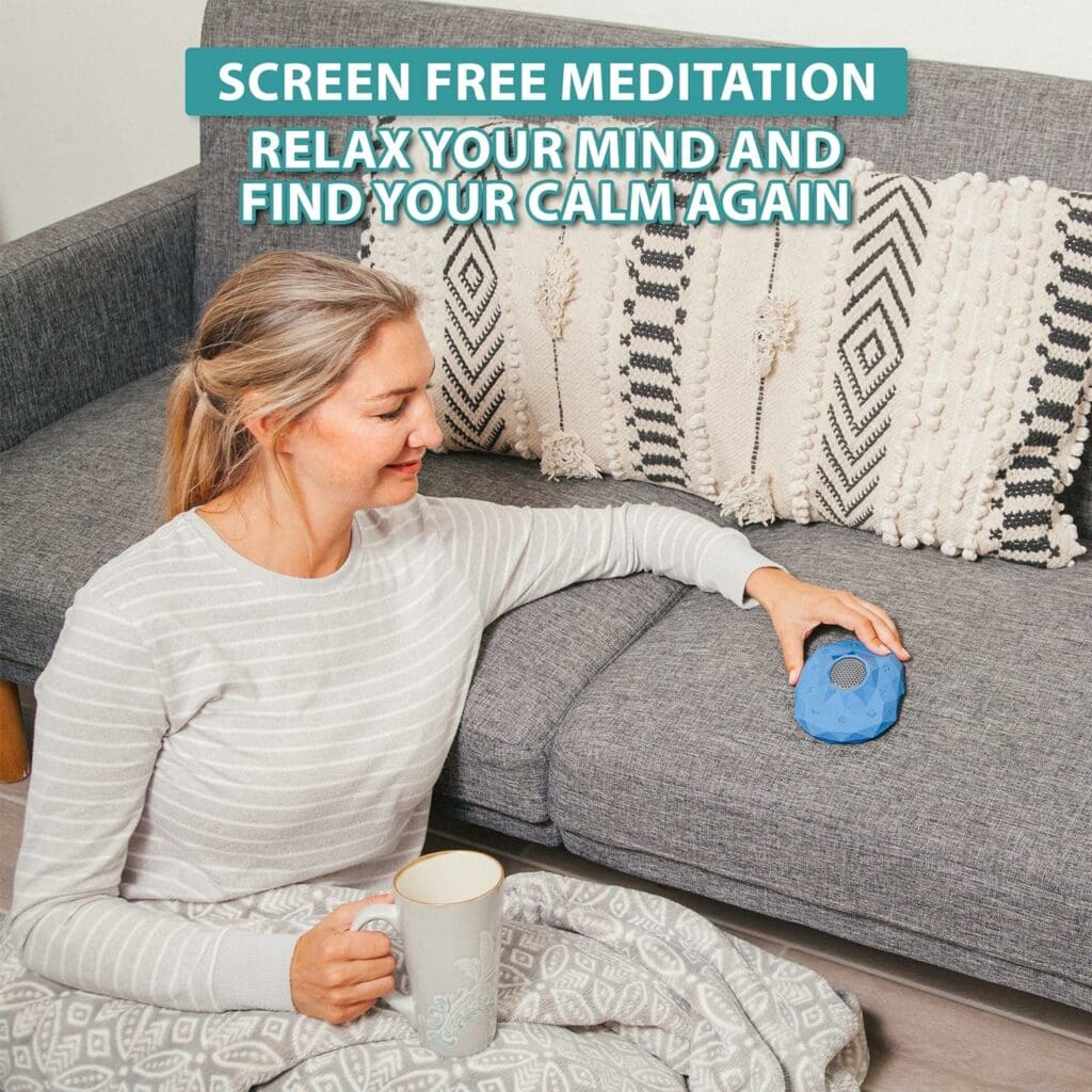Zenimal Teen and Adult Meditation Audio Player - Patented Screen-Free Mindfulness Device with 9 Audio Meditations and 60 Minutes of Soothing Sounds and Music, Blue