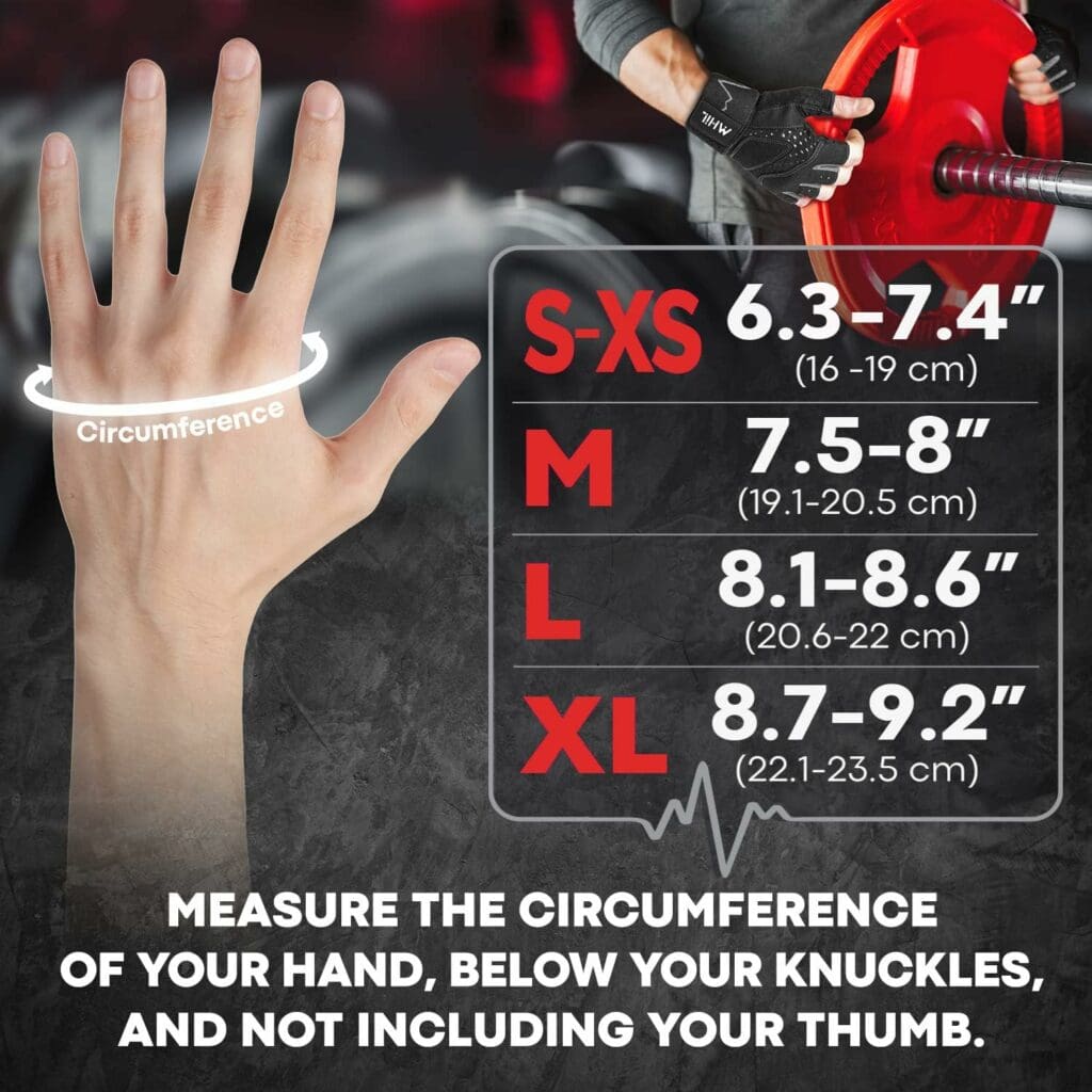 MhIL Workout Gloves for Mens  Womens - Weight Lifting Gloves, Gym Gloves for Men - Exercise Gloves, Training Gloves with Wrist Wraps Support for Weightlifting, Work Out, Pull up- Full Palm Protection