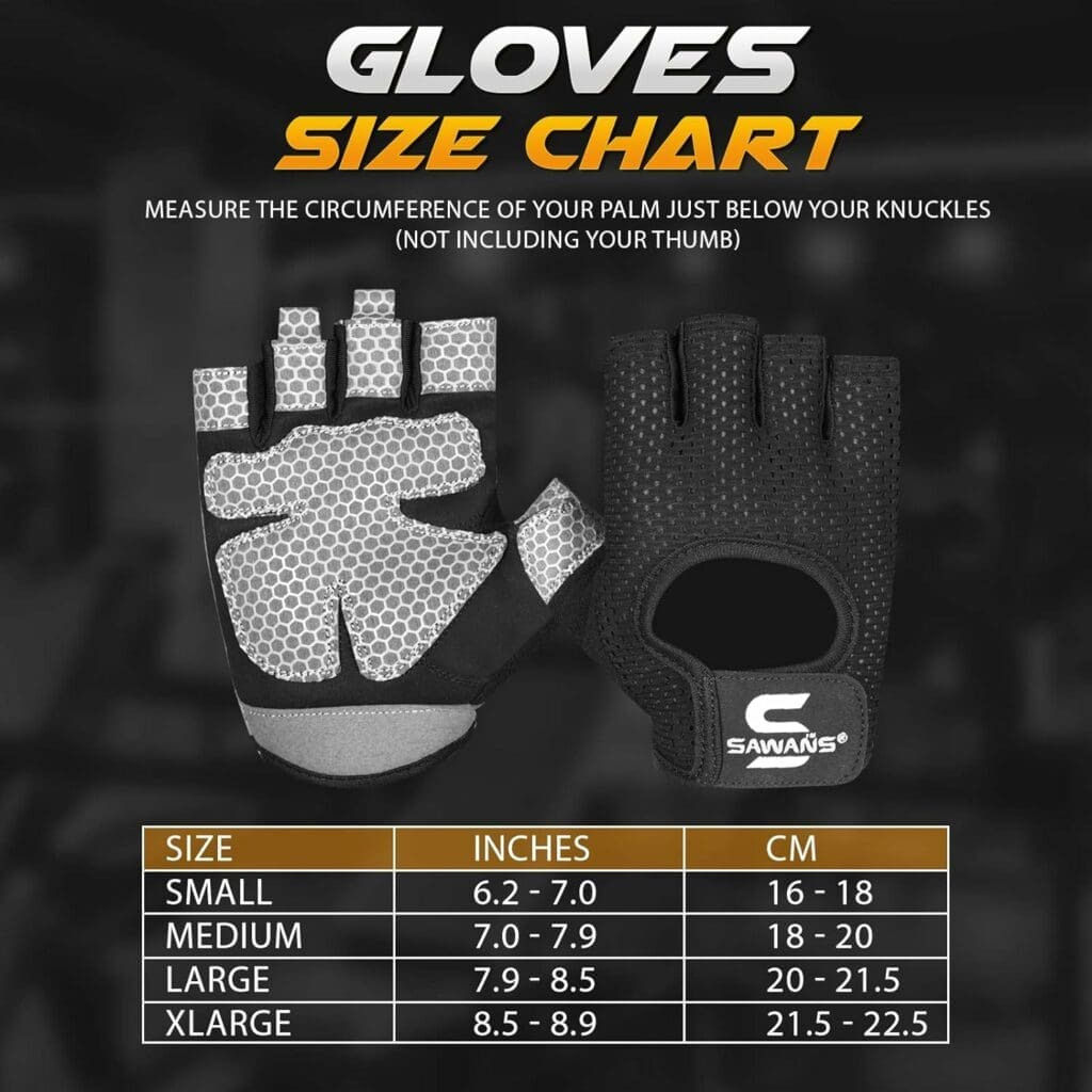 SAWANS Workout Gloves for Men and Women Weight Lifting Gloves Gym Fitness Exercise Cycling Pull ups Microfiber Lightweight Breathable Non-Slip Silicone Padded Palm Grip Protection